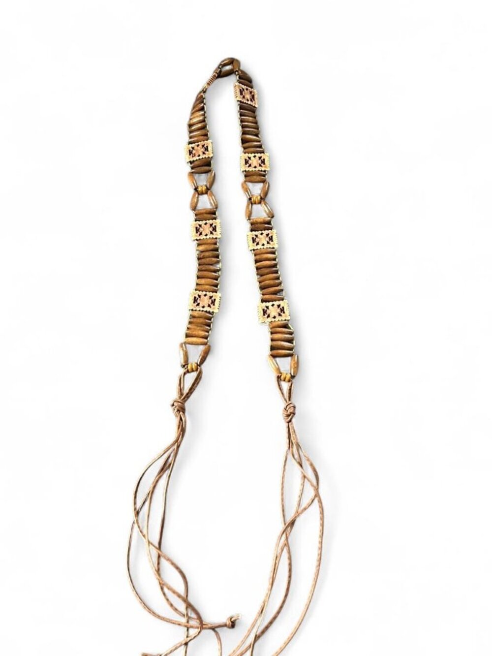 Brown beaded waist belt with floral design   Cute party event